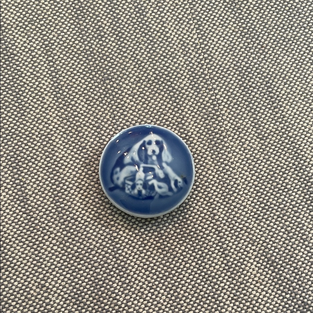 Bing & Grøndahl  Blue Porcelain Dog Magnet 1969